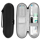 Linkidea Electric Toothbrush and Toothpaste Travel Case with Ventilation, Hard Shell Electronic Tooth Brush and Paste Protective Storage Bag, Compatible with Oral-B iO Series, Philip Sonicare