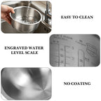 Linkidea 316 Stainless Steel Replacement Inner Pot Compatible with Tiger JBS-A055, JBS-A55U-KB, JNP-0550-LF, JNP-S55U-KY 3 Cup Rice Cooker, No Coating, Dishwasher Safe