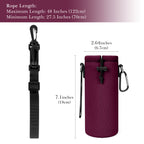 Linkidea Water Bottle Carrier with Shoulder Strap Compatible with Hydroflask Standard Mouth 18oz, CamelBak Carry Cap 20oz,Waterbottle Sling Bag Holder (Wine Red)