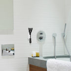 Linkidea 2 Pack Razor Holder for Shower, Shower Razor Holder for Wall, Shower Squeegee Razor Stand Compatible with Gillette Funsion 5 Power, Mach 3, SkinGuard (White)