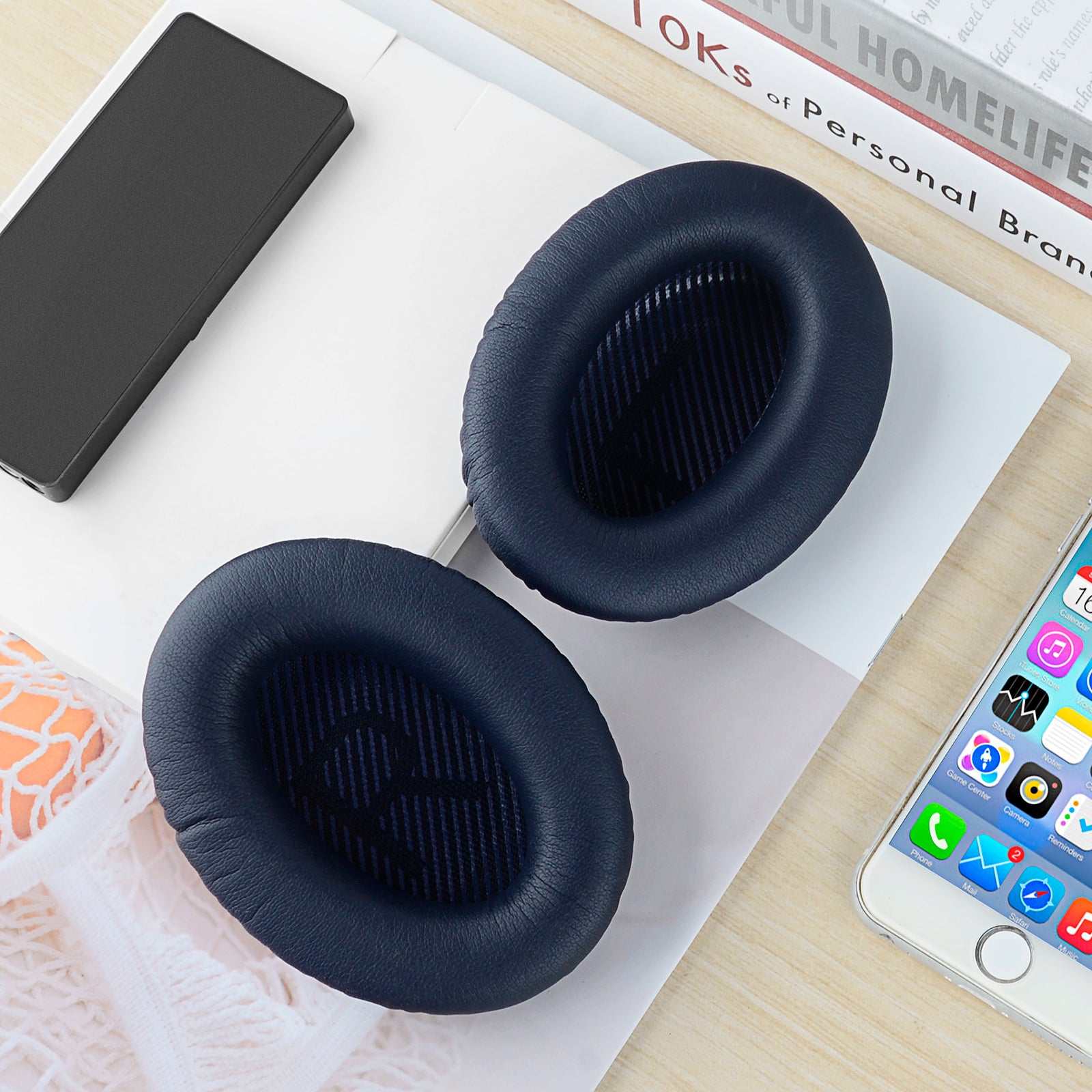 Ear Pads for Bose QC45/QC35/QC35 ii/QC25/QC15, AE2/AE2i/AE2w SoundTrue SoundLink Around-Ear Headphones, Headset Earpads (Protein Leather / Midnight Blue)