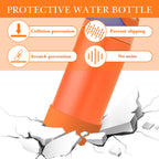 Linkidea 2 Pack Water Bottle Boot Compatible with Owala FreeSip 16oz, FreeSip Tritan 25oz, Silicone Anti-Slip Bottle Bottom Bumper Protector (Orange)