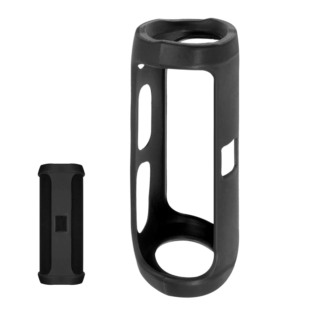 Linkidea Silicone Case Cover Compatible with JBL Flip 4 Portable Bluetooth Speaker, Soft Protective Sleeve, Black