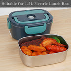Linkidea 304 Stainless Steel Electric Lunch Box Inner Container, Compatible with 1.5L SOHIDA Electric Box, Removable Reusable Tray, Food Replace Container (Silver)