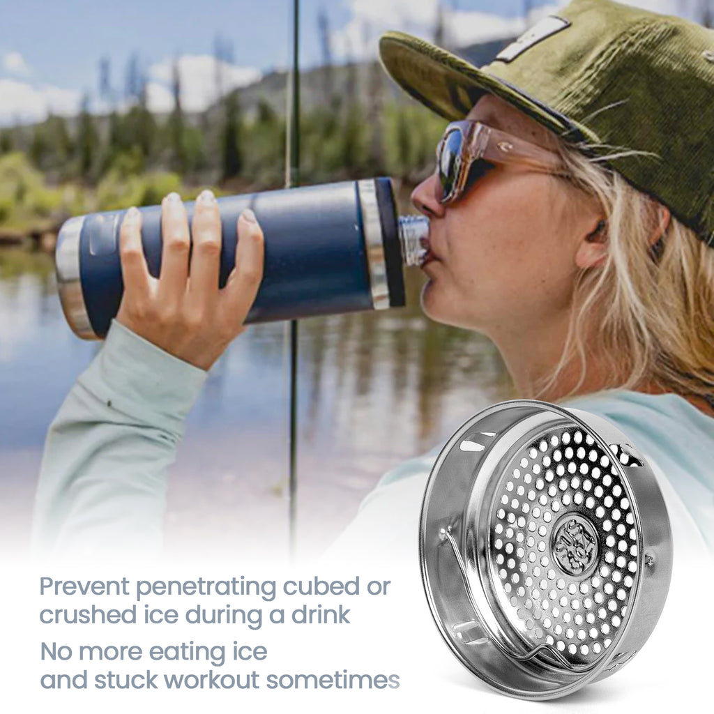 Linkidea 304 Stainless Steel Tea Strainer Compatible with YETI Rambler Bottle 18oz/26oz/36oz/46oz/64oz Chug and MagDock Caps, Ice Strainer Filter Blocker Fruit Stopper, 2 Pack