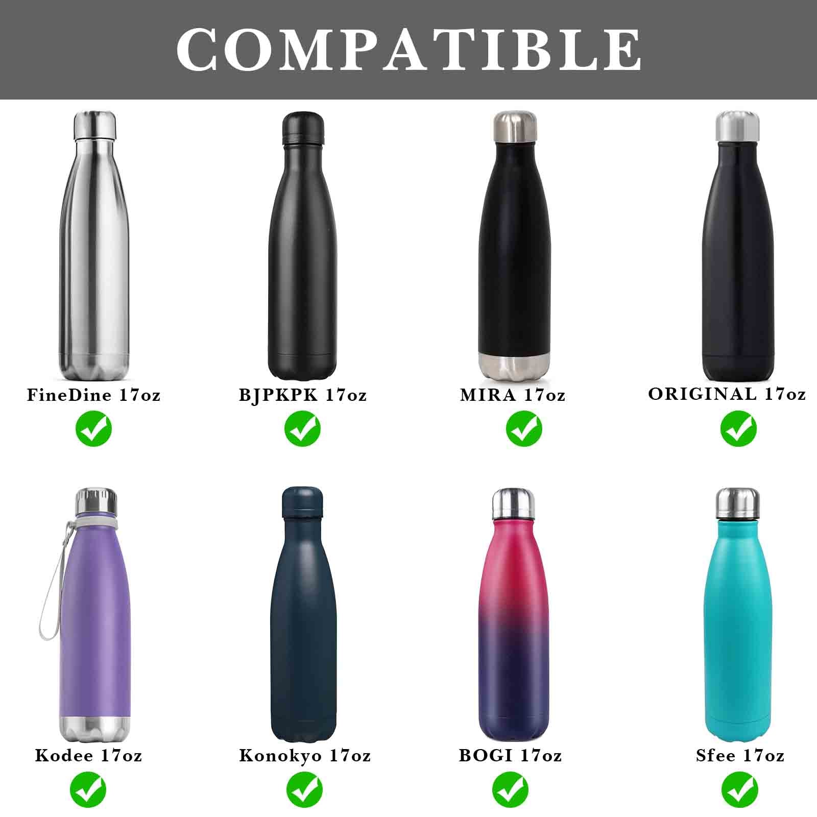 Linkidea 2 Pack Water Bottle Boot Compatible with 17oz ORIGINAL, BJPKPK, MIRA Cascade Cola Shaped Bottles, Silicone Bottle Bottom Sleeve Bumper Protector (Gray)