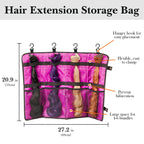 Linkidea Hard Shell Wig Storage Case with Hanger, Portable Travel Bag for Four Full Hair Extension Bundles (Black)