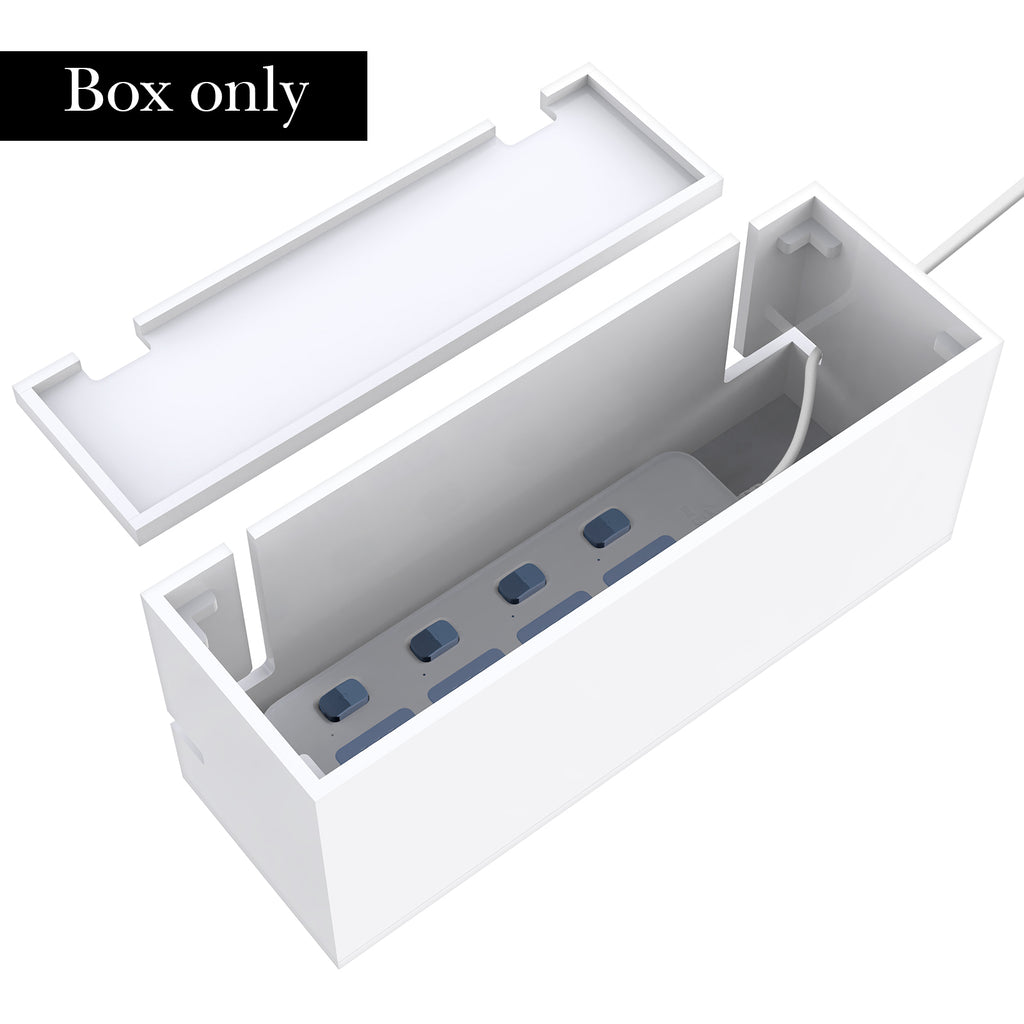 Linkidea Acrylic Bathroom Cord Storage Box, Compatible with Electric Toothbrush and Razor, Waterproof Power Cable Management Holder, Countertop Wire Organizer Container (White)