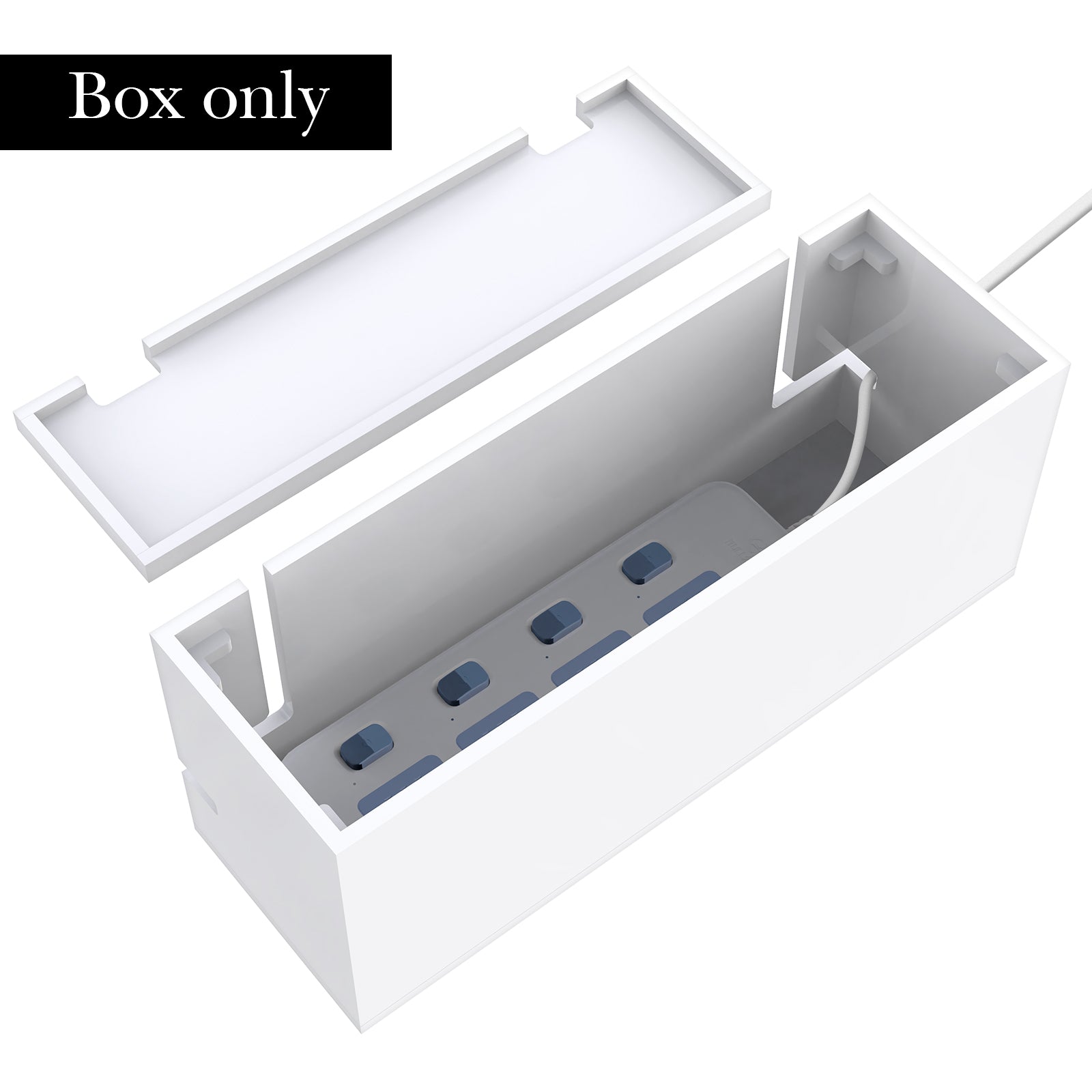 Linkidea Acrylic Bathroom Cord Storage Box, Compatible with Electric Toothbrush and Razor, Waterproof Power Cable Management Holder, Countertop Wire Organizer Container (White)