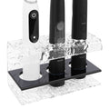 Linkidea Electric Tooth Brush Holder for Shower, Bathroom, Acrylic 3 Slots Countertop Organizer for Power Toothbrush Compatible with Oral-B iO Series, Philips Sonicare, 7AM2M