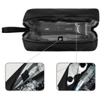 Linkidea Men's Travel Toiletry Bag, Portable Shaver & Beard Groomer Organizer, Waterproof Cosmetic Storage Pouch for Trimmer Accessories (Black)
