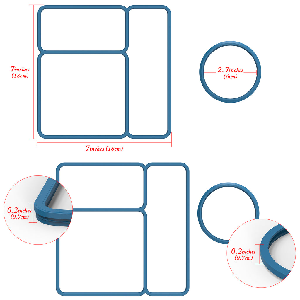 Linkidea 4 Pcs Silicone Seal Replacement, Exact Fit Lid Seal Gasket Compatible with OmieBox, Leakproof Food Safe Parts & Accessories for Bento Box (Navy)