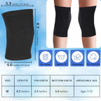 Linkidea 2 Pairs Kids Knee Brace Sleeve, Youth Knee Protective Cover for Children, Boys & Girls, Child Leg Support for Knee Pain, Fits Soccer, Basketball, Gymnastics (Size M )