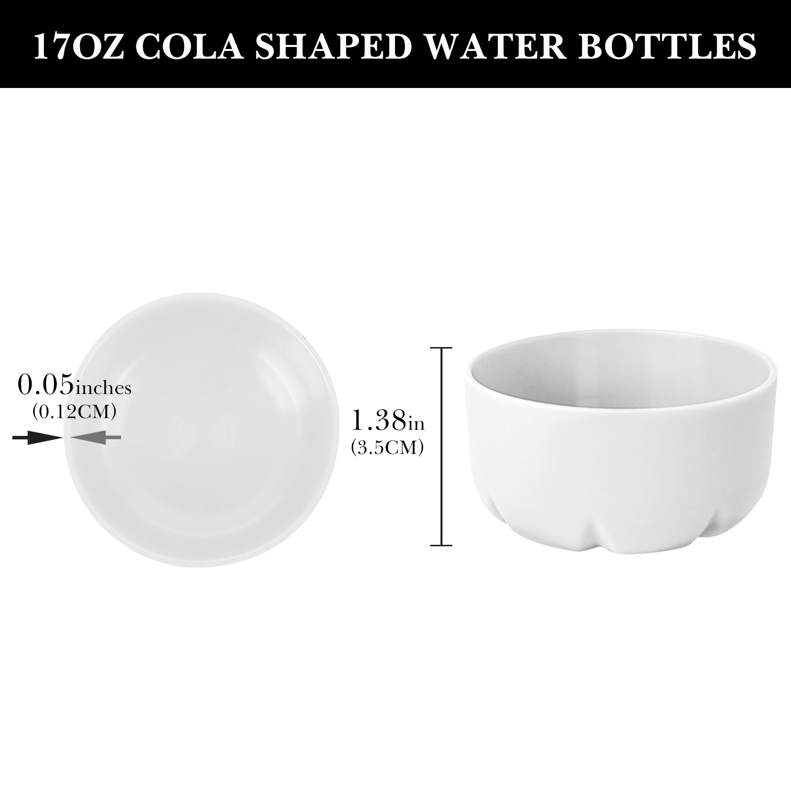 Linkidea 2 Pack Water Bottle Boot Compatible with 17oz ORIGINAL, BJPKPK, MIRA Cascade Cola Shaped Bottles, Silicone Bottle Bottom Sleeve Bumper Protector (White)