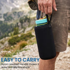 Linkidea Water Bottle Sleeve Compatible with Nalgene Sustain Wide / Narrow Mouth 32oz Bottles, Neoprene Bottle Cover Holder with Hand Strap (Black)