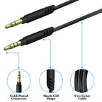 Linkidea Audio Cable with Mic for Soundcore Life Q20/Q30 Space Q45 H30i, ATHWS990BT WS660BT Headphones, 3.5mm to 3.5mm Replacement Aux Cord (4.9 ft / 1.5 m)