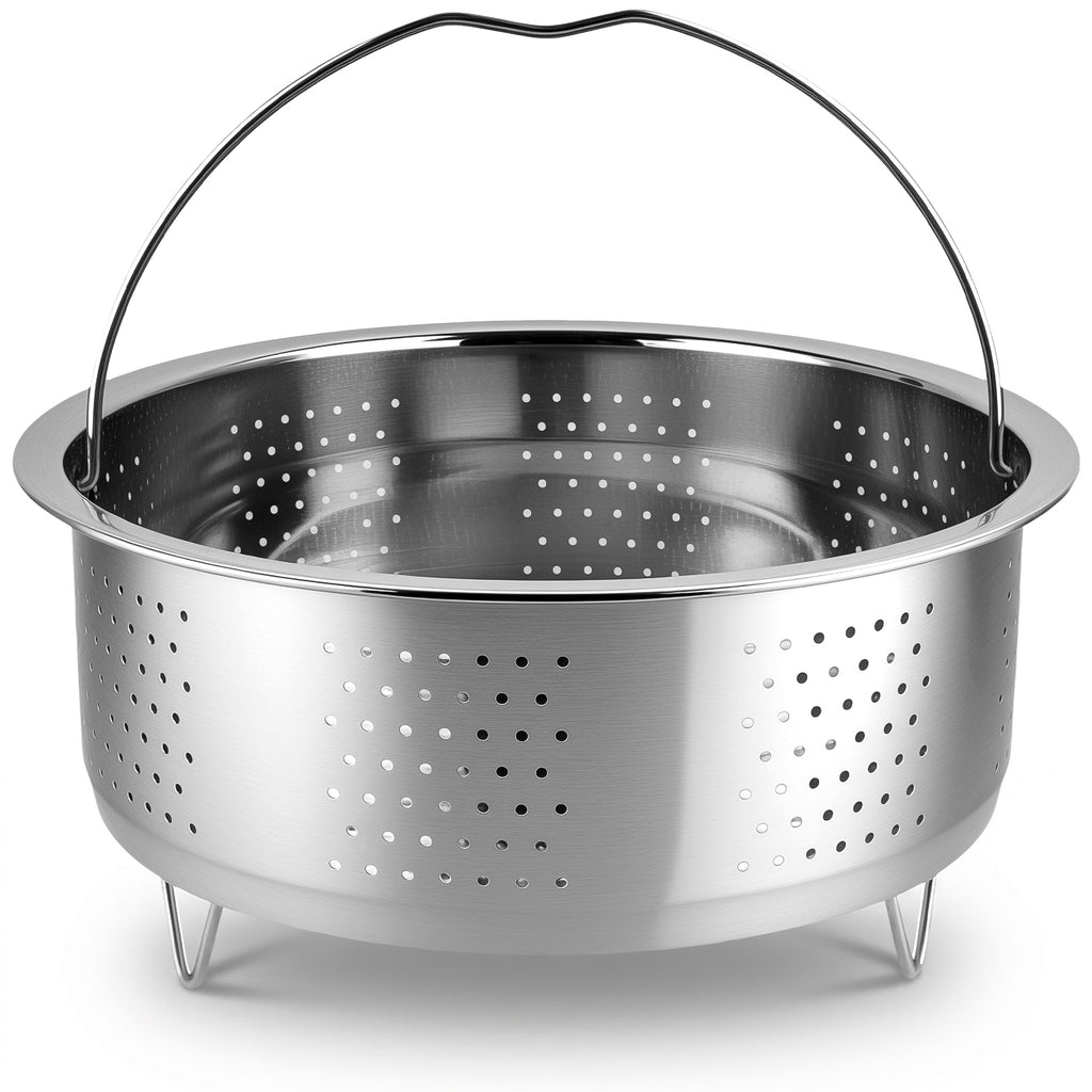 Linkidea 304 Stainless Steel Steamer Basket with Handle and Legs, Multi-Purpose Steaming Rack for Rice Cookers Pots, Compatible with Tiger JBV-A10U, Zojirushi NS-WAC10, Aroma ARC-6106