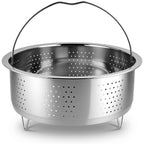 Linkidea 304 Stainless Steel Steamer Basket with Handle and Legs, Multi-Purpose Steaming Rack for Rice Cookers Pots, Compatible with Tiger JBV-A10U, Zojirushi NS-WAC10, Aroma ARC-6106