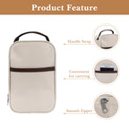 Linkidea Food Jar Insulated Bag, Thermal Jar Bag with Pocket Portable for Office Work Outdoor Picnic, Compatible with 16 oz THERMOS, Hydrapeak, WOLFF, Goodful (Beige)