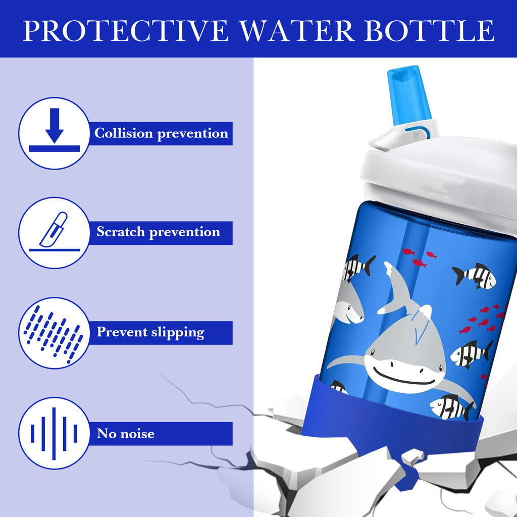 Linkidea 2 Pack Water Bottle Boot Compatible with CamelBak Eddy+20oz/25oz, Chute Mag 20oz/25oz, Carry Cap, Silicone Anti-Slip Bottle Bottom Bumper Protector (Navy Blue)
