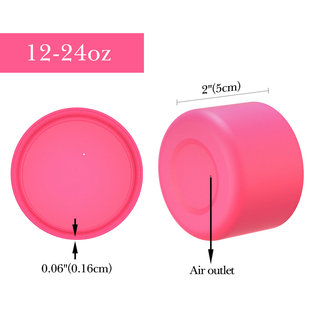 Linkidea 2 Pack Water Bottle Boot Compatible with IRON °FLASK Wide/Narrow Mouth 12oz/14oz/16oz/18oz/20oz/22oz/24oz, Silicone Bottle Bottom Sleeve Cover Bumper Protector (Pink)