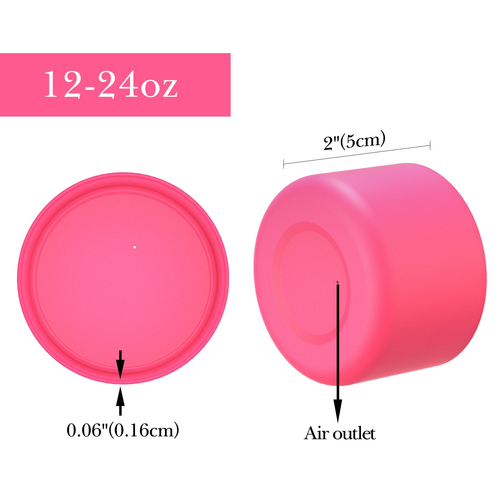 Linkidea 2 Pack Water Bottle Boot Compatible with IRON °FLASK Wide/Narrow Mouth 12oz/14oz/16oz/18oz/20oz/22oz/24oz, Silicone Bottle Bottom Sleeve Cover Bumper Protector (Pink)
