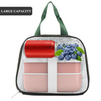 Linkidea Lunch Tote Bag, Insulated Lunch Bag with Hand Strap, Portable Lunch Bag with Zipper Fits Daily Use, Compatible with Bentgo Classic, Bentoheaven, Ello, NatraProw (Black)