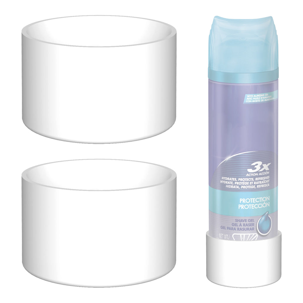 Linkidea 2 Pack Shaving Gel & Cream Can Anti-Rust Holder, Silicone Bottom Protector for Bathroom Countertop, Compatible with Aveeno, Gillette, Nivea Men 7 oz Cans (White)