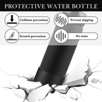 Linkidea 2 Pack Water Bottle Boot Compatible with Ello Cooper / Pop & Fill Bottle 22oz, Silicone Anti-Slip Bottle Bottom Sleeve Bumper Protector (Black)