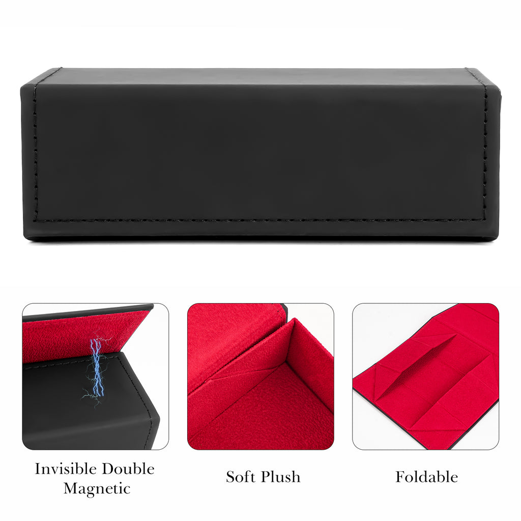 Extra Large Hard Shell Sunglasses Case, Vegan Leather Sun Glasses Storage Bag Pouch Organizer Compatible with Gucci GG0529S GG0941S Balenciaga BB0041S BB0229S (XL, Black)