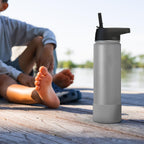 Linkidea 2 Pack Water Bottle Boot Compatible with IRON °FLASK Wide/Narrow Mouth 12oz/14oz/16oz/18oz/20oz/22oz/24oz, Silicone Bottle Bottom Sleeve Cover Bumper Protector (Gray)