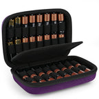 Linkidea Small Hard Case Battery Organizer Storage Box, Portable Holder and Carrying Container for 32 AA AAA Cells, Compact Travel Storage Case (Purple)