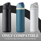 Linkidea Silicone Water Bottle Sleeve Compatible with Owala FreeSip 24oz, Anti-Slip Protector Waterbottle Boot, Bottle Bumper Cover, Black