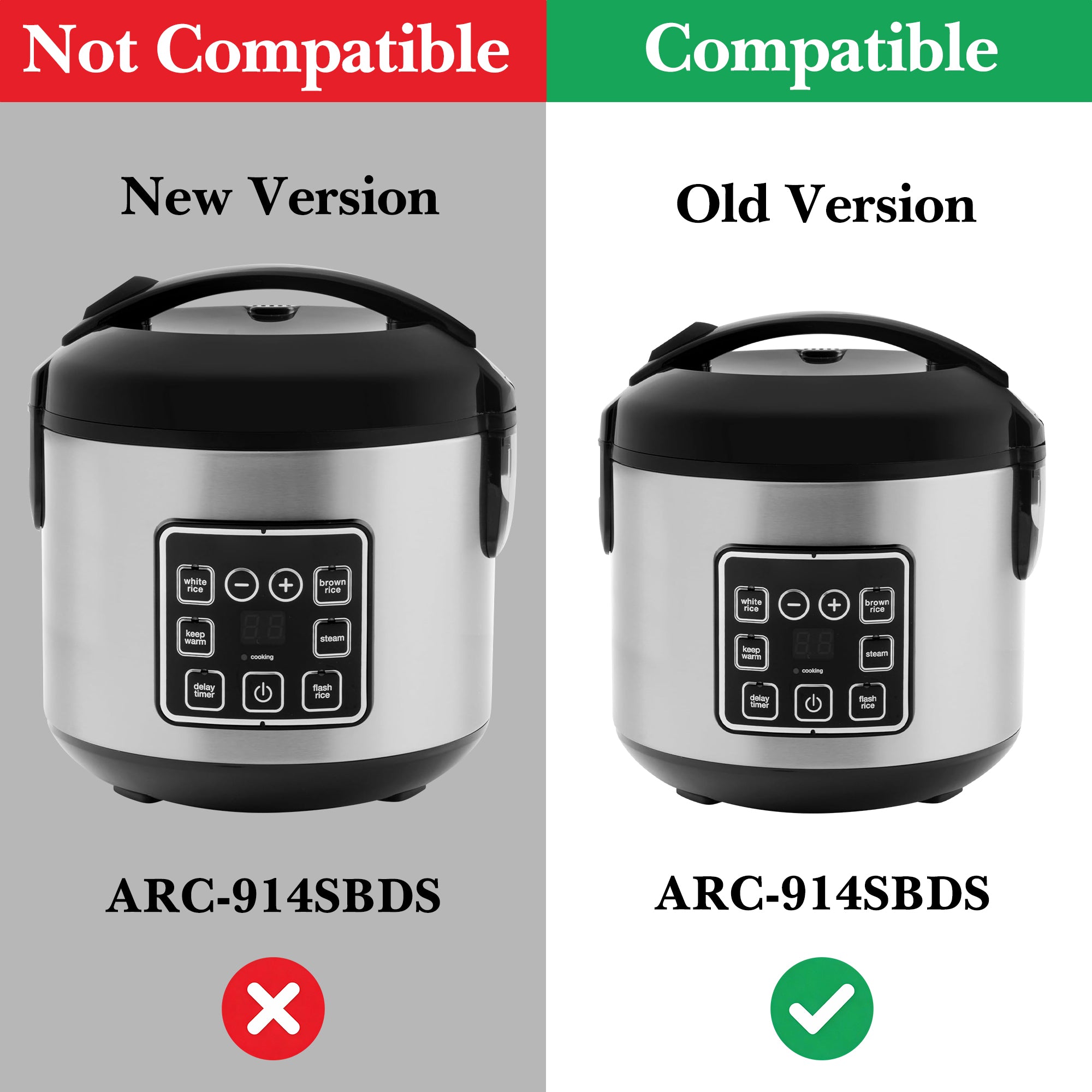 Linkidea Rice Cooker Stainless Steel Inner Pot Compatible with Aroma ARC-954SBD, ARC-914SBDS, Dishwasher Safe, No Coating Replacement Bowl (Old Version)