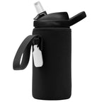 Linkidea Water Bottle Sleeve Compatible with CamelBak Eddy+ Tritan 14oz, Steel 12oz Kids Bottle, Waterbottle Holder Bag with Name Tag, Black