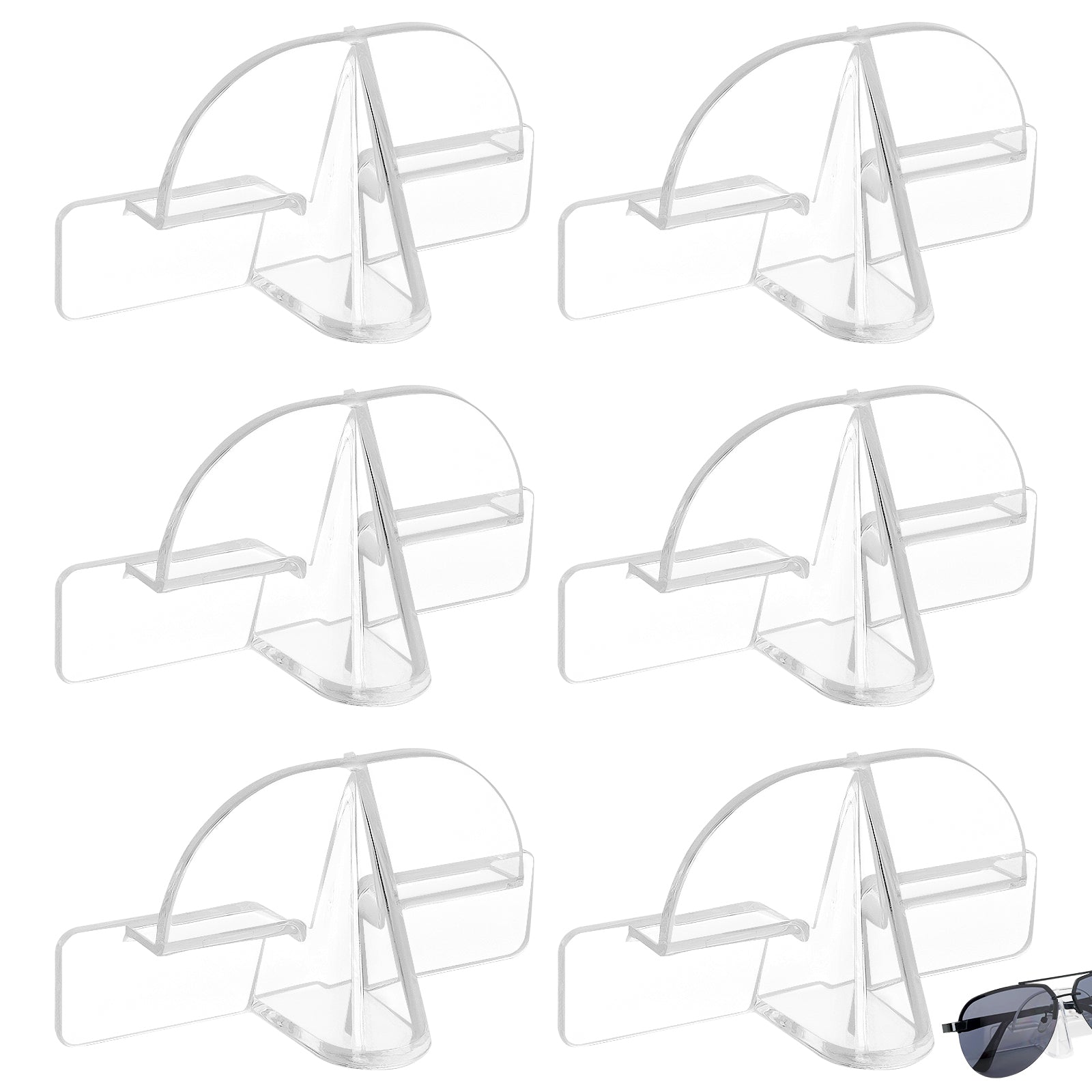 Sunglasses Organizer Storage 6 Pack, Wall Mount Clear Glasses Sunglasses Holder, Acrylic Sun Glasses Storage Organizer Compatible with Gucci GG0422S Ray Ban RB3025 RB3026 RB3016