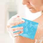 Linkidea 3 Pack Stripes Mesh Body Scrubber Soap Bags, Portable Exfoliating Sponge with Lanyard, Quick Draining Skin Care Pouch, Multifunction Bath Accessories Fits Travel, Home Use