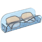 Extra Large Sunglasses Organizer Storage Wall Mount, Acrylic Glasses Eyewear Display Holder Compatible with Gucci GG0876S GG0875S Balenciaga BB0201S BB0166S (Clear Blue)