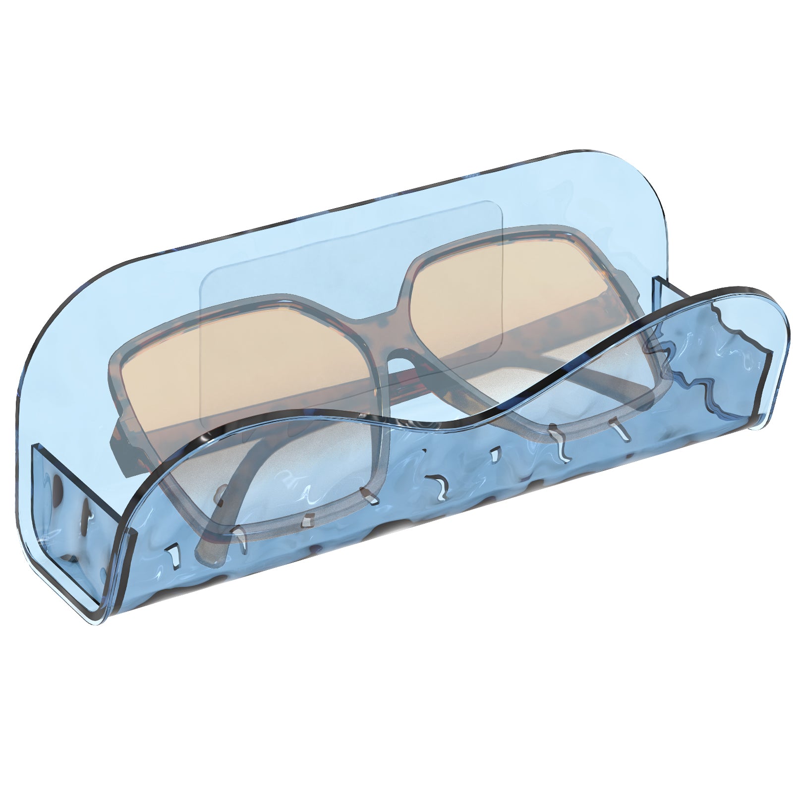 Extra Large Sunglasses Organizer Storage Wall Mount, Acrylic Glasses Eyewear Display Holder Compatible with Gucci GG0876S GG0875S Balenciaga BB0201S BB0166S (Clear Blue)