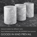 Linkidea Natural Marble Wine Cooler, Elegant Wine Insulation Bucket for Bottles, Gift for Wine Enthusiasts, Ideal for Gatherings and Events (White)