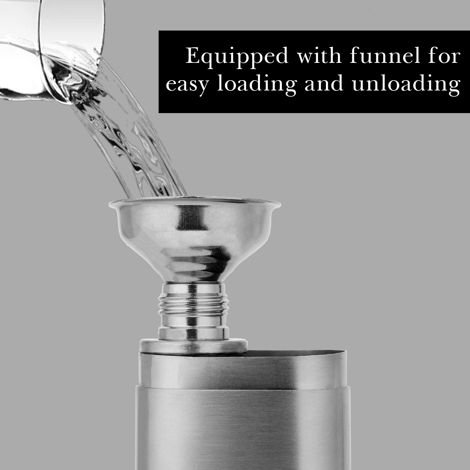 Linkidea 2 Oz Hip Flask Cigar Holder with Funnel, Single Tube Stainless Steel Cigar Tube, Alcohol Container Carrying Storage Case for Travel (Silver)