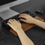 Linkidea Wooden Keyboard Wrist Rest for 61 Keys 60% Compact Keyboard, Compact Gaming Mechanical Keyboard Wrist Rest Hand Palm Pad, for Office, Computer, Laptop Typing, Gaming (Black Walnut)