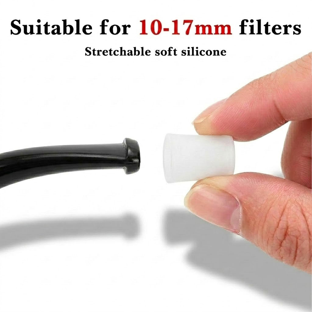 Linkidea 50 Pcs Silicone Pipe Bits, Soft Pipe Mouthpiece Covers & Stem Protectors for Small to Medium Tobacco Pipes, Bite Guards (White/Small)
