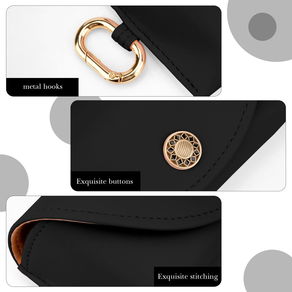 Linkidea Oversized Sunglasses Pouch, Large Frame Glasses Pouch for Sunglasses, Eyeglasses Travel Bag Compatible with Rayban Aviator Titanium/Reverse Warby Parker Johanna/Bridie