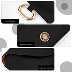 Linkidea Oversized Sunglasses Pouch, Large Frame Glasses Pouch for Sunglasses, Eyeglasses Travel Bag Compatible with Rayban Aviator Titanium/Reverse Warby Parker Johanna/Bridie