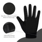 Linkidea Kids Winter Running Gloves, Adjustable Compression Gloves with Anti-Slip Grip Fits Kids Youth, Breathable Soccer Accessories Compatible Touchscreen (Grey, M)