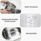 Linkidea Stainless Steel Inner Pot Replacement Compatible with COSORI CRP-R501IP-KUS Rice Cooker, No Coating Cooking Bowl, Dishwasher Safe