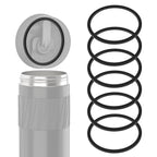 Linkidea 6 Pack Water Bottle Gasket Replacement Compatible with Contigo Byron Snapseal Travel Mug 16oz/20oz, Silicone O Ring Leak Proof Rubber Seal with Tweezer for Bottle Lid, Black
