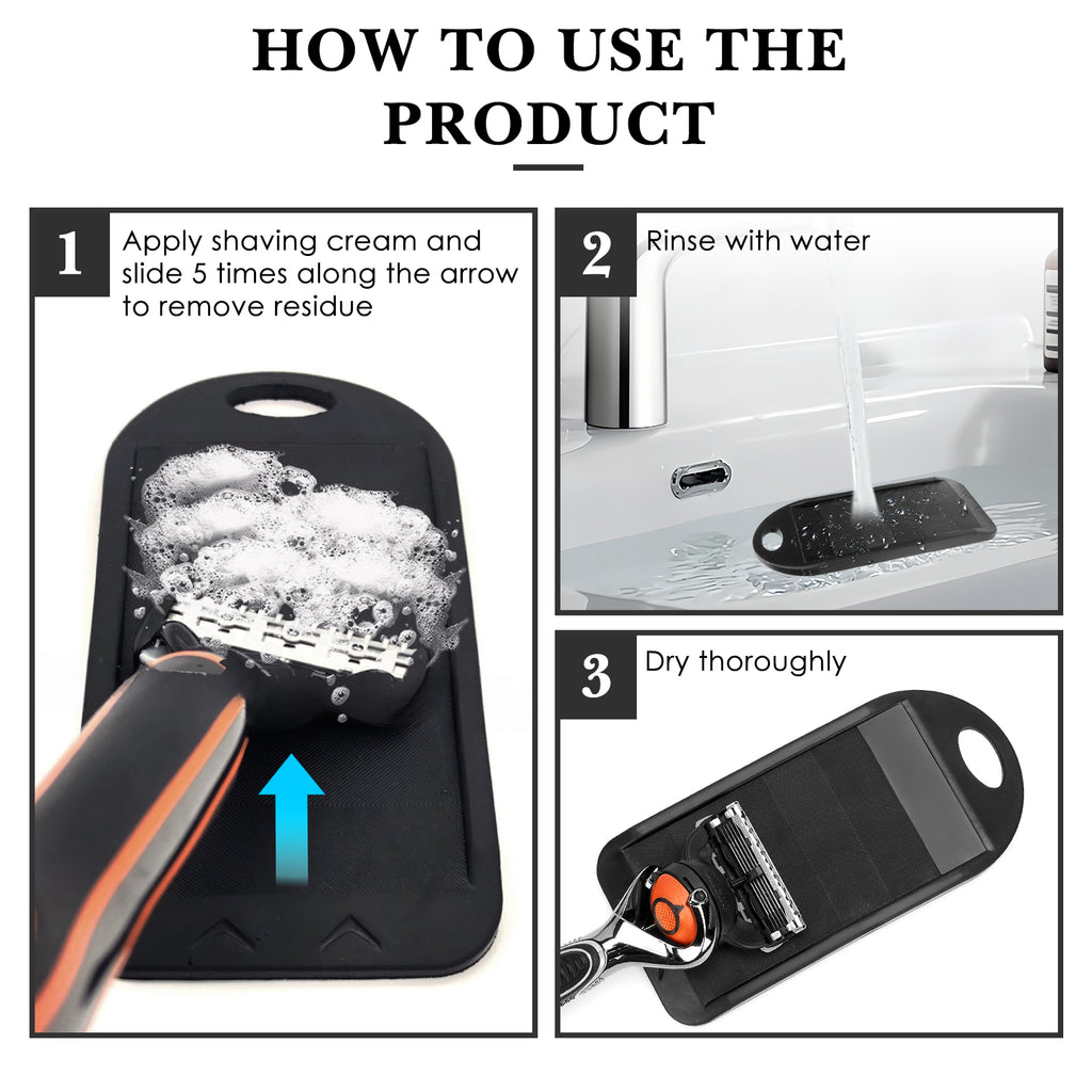 Linkidea Portable Rubber Razor Cleaner Tool, Removes Hair & Debris Buildup, Prolongs Razor Use Life, Compatible with Gillette Basic 5, Fusion, ProGlide (Black)