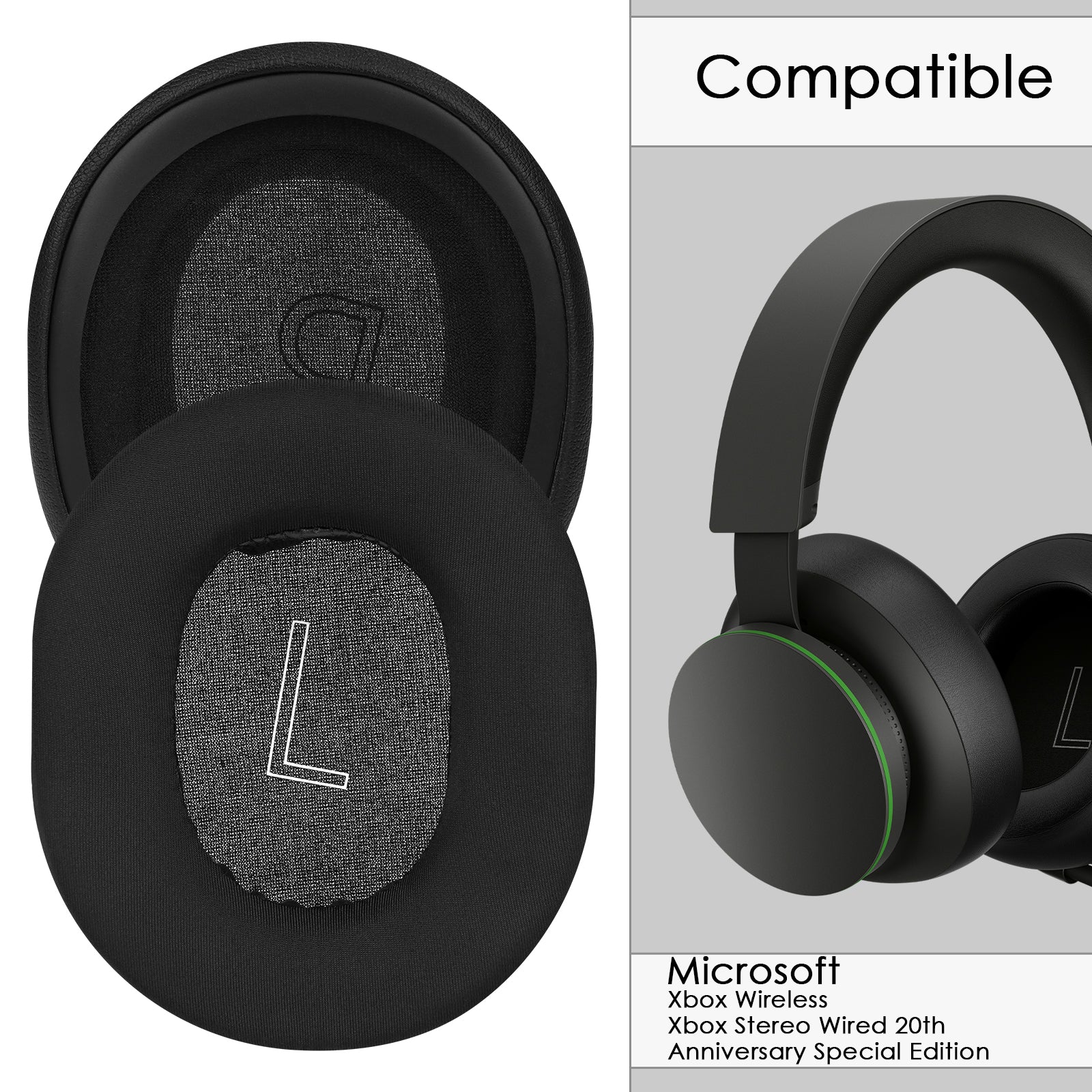 Linkidea Replacement Ear Pads Compatible with Microsoft Xbox Wireless, Xbox Stereo Wired 20th Anniversary Special Edition Headphones, Ear Cushions (Cooling Gel / Black)